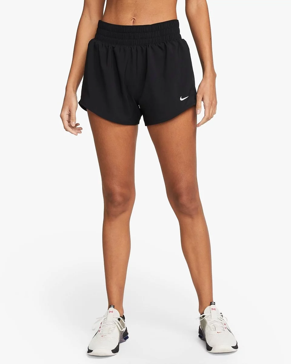 NIKE WOMEN'S DRI-FIT MID-RISE BRIEF-LINED BLACK SHORTS