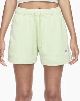 NIKE WOMEN'S SPORTSWEAR CLUB FLEECE GREEN MID-RISE SHORTS