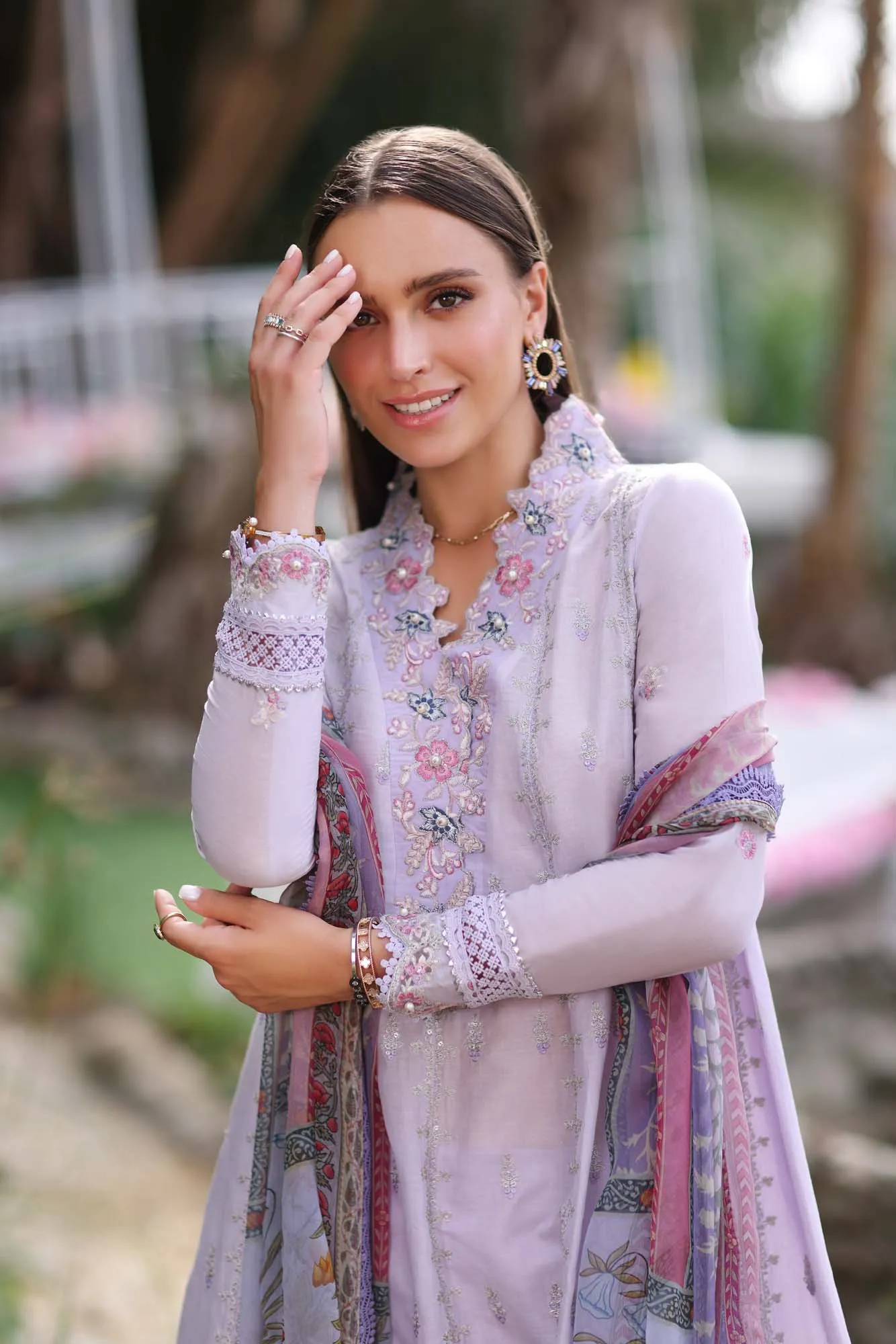 Noor by Saadia Asad Luxe PrintKari Unstitched Lawn 3Pc Suit D3-A