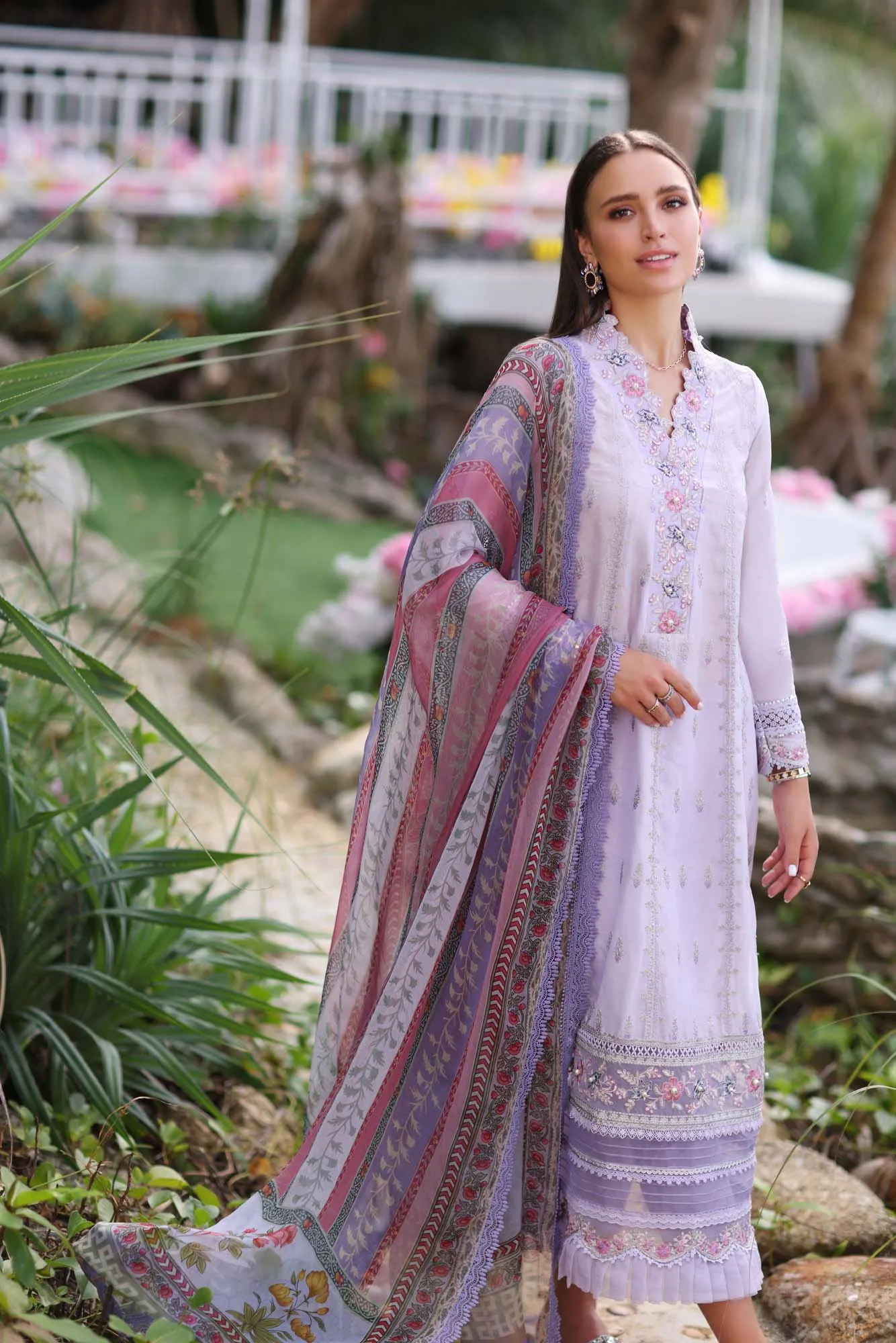 Noor by Saadia Asad Luxe PrintKari Unstitched Lawn 3Pc Suit D3-A