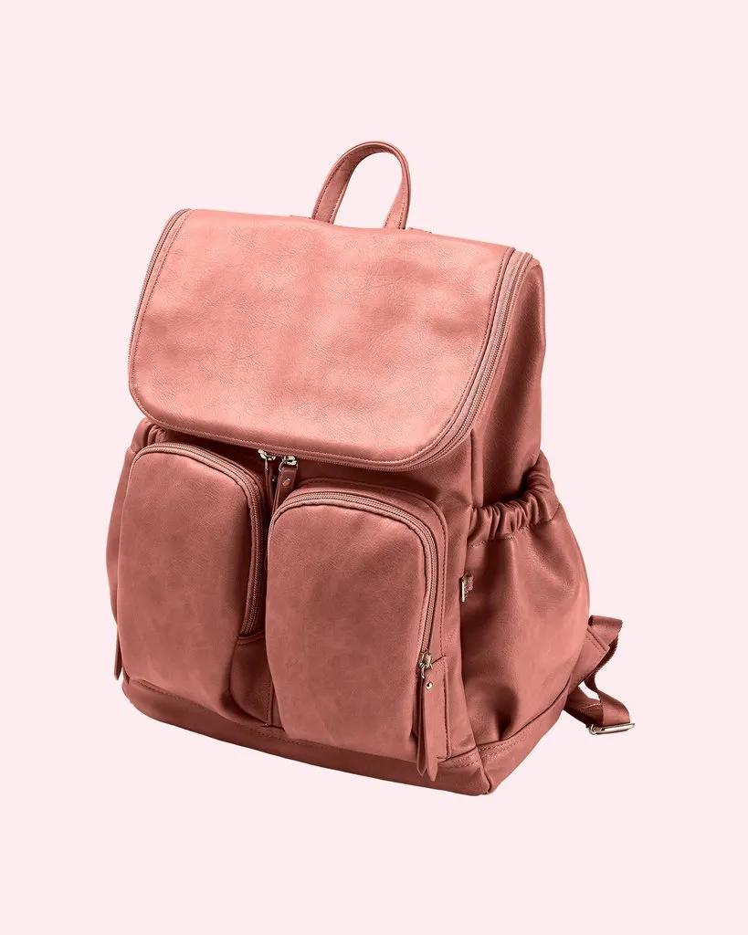 OiOi Signature Nappy Backpack - Dusty Rose Vegan Leather