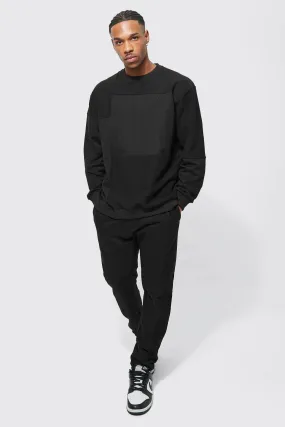 Oversized Man Patchwork Sweater Tracksuit