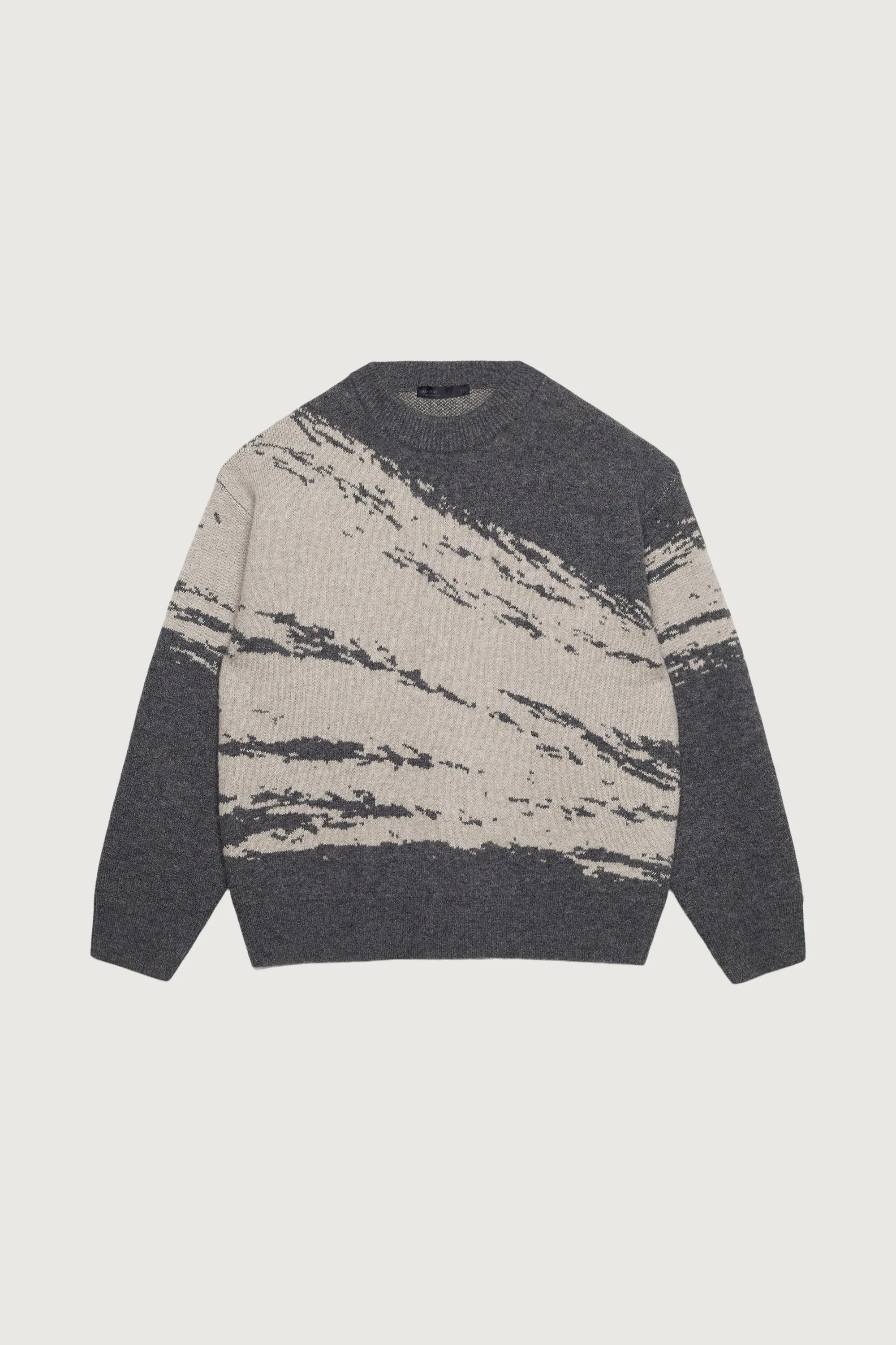 PAINT BRUSH EFFECT CREWNECK SWEATER