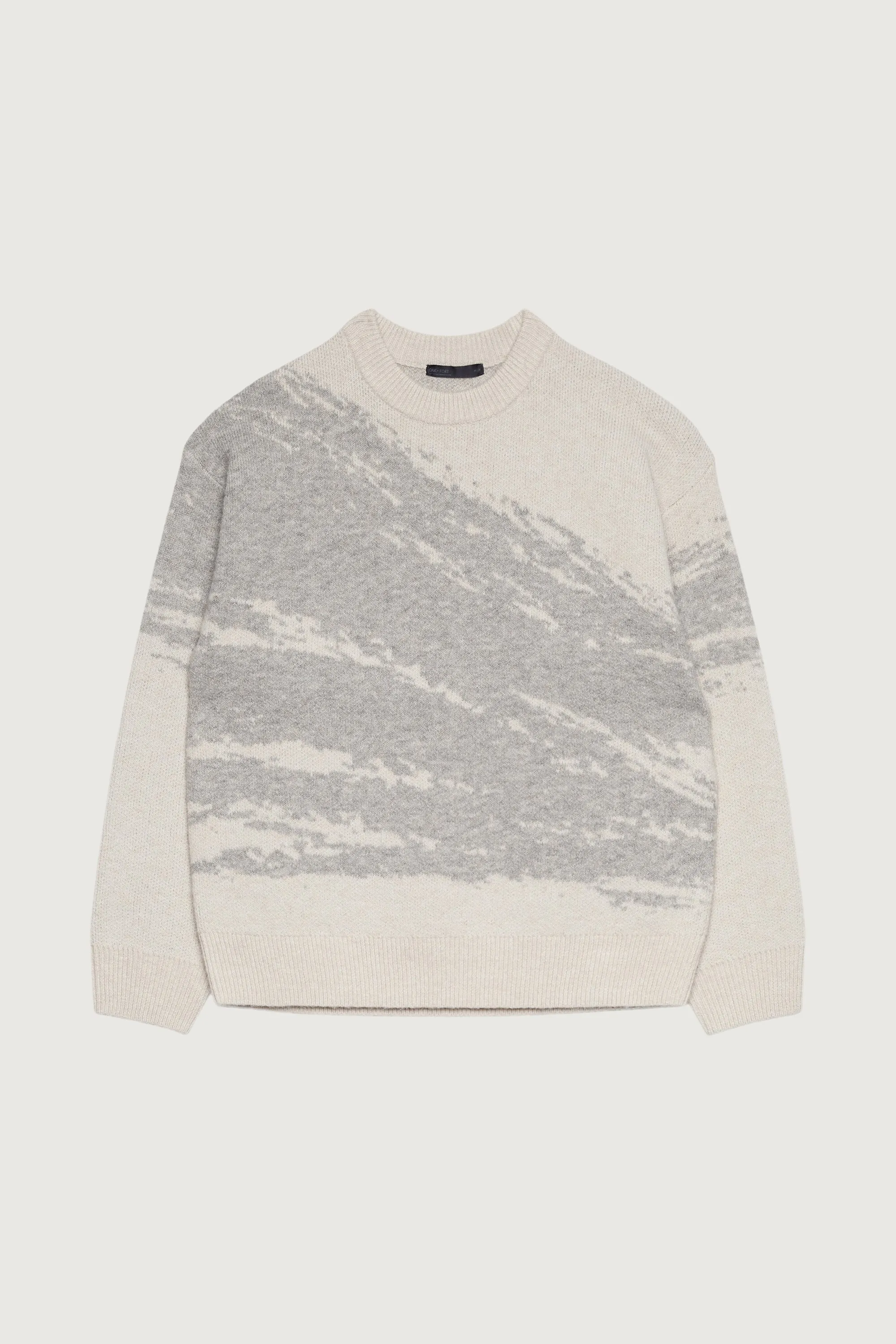 PAINT BRUSH EFFECT CREWNECK SWEATER