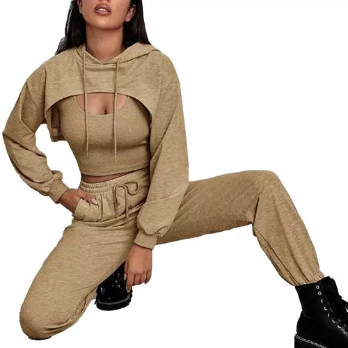 Pants Set Solid Color Woman Clothing Sports Tracksuit for Women