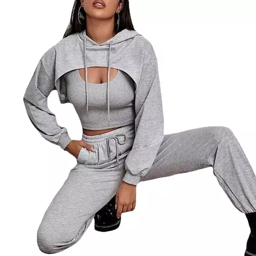 Pants Set Solid Color Woman Clothing Sports Tracksuit for Women