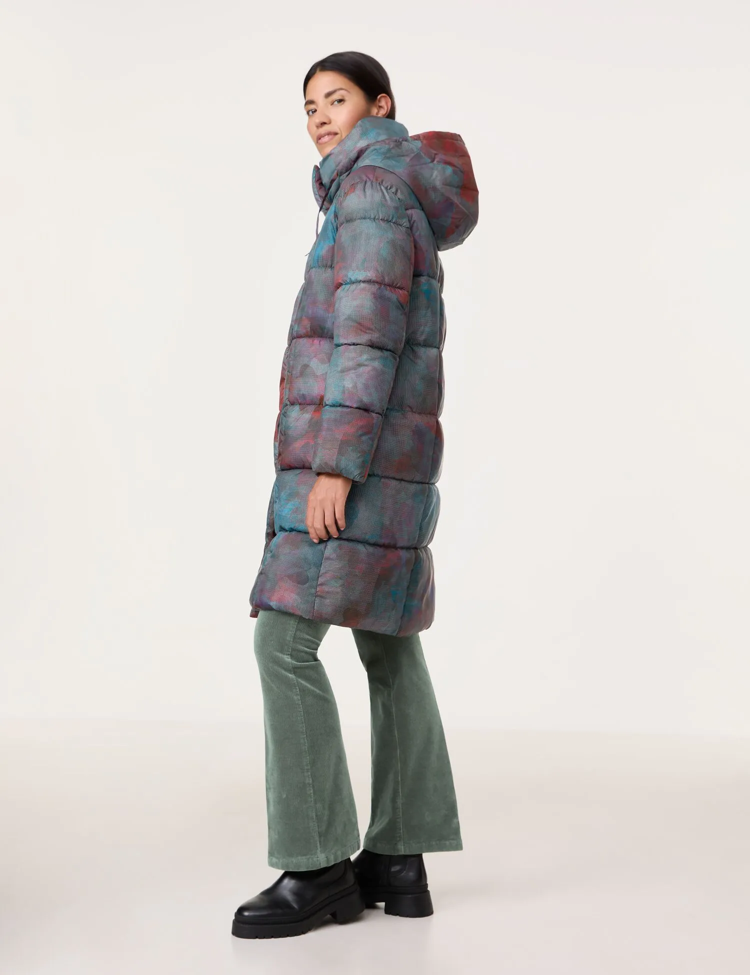 Patterned quilted coat