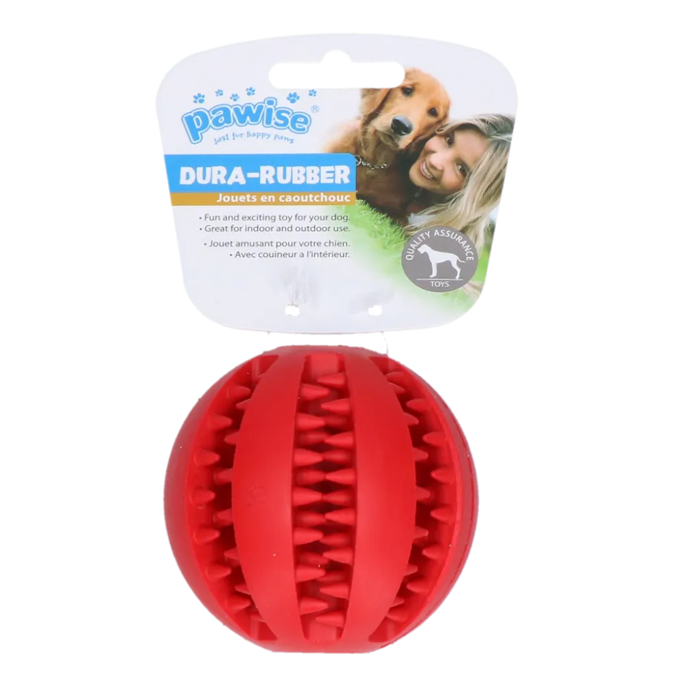 Pawise  Dog rubber ball 7.5cm,red