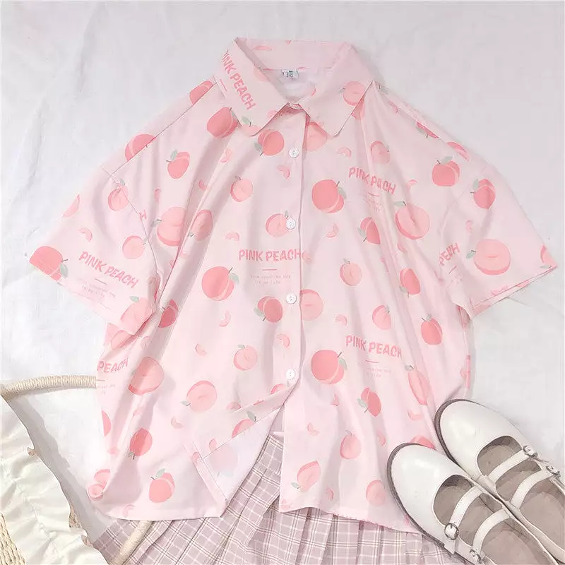 Peach Printed Shirt AD12179