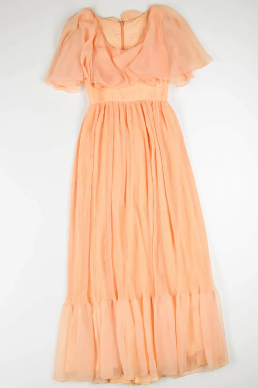 Peach Ruffle Vintage Dress