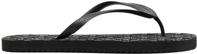 Philipp Plein logo-print flip flops Black