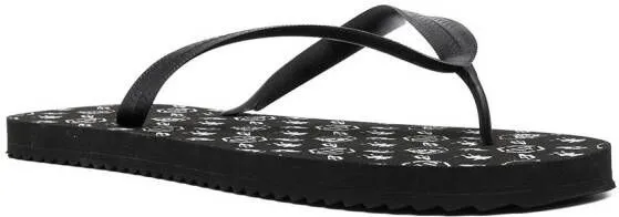 Philipp Plein logo-print flip flops Black