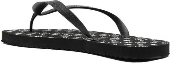 Philipp Plein logo-print flip flops Black