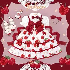 Pre-order 2022 SS cherry crown Lolita jump skirt dress