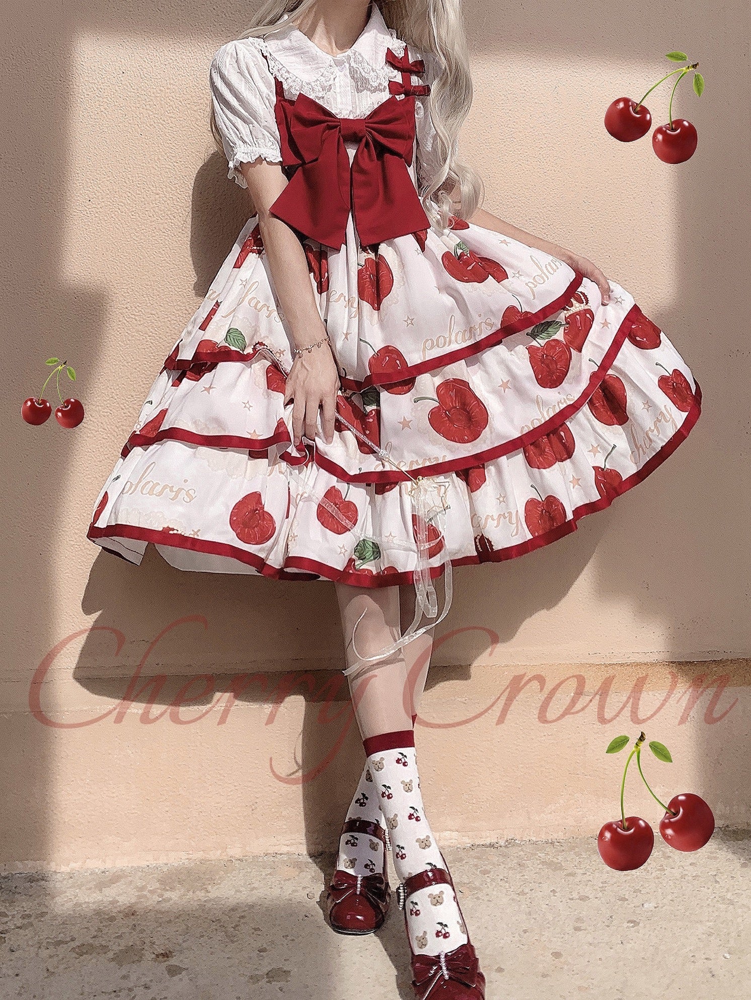 Pre-order 2022 SS cherry crown Lolita jump skirt dress