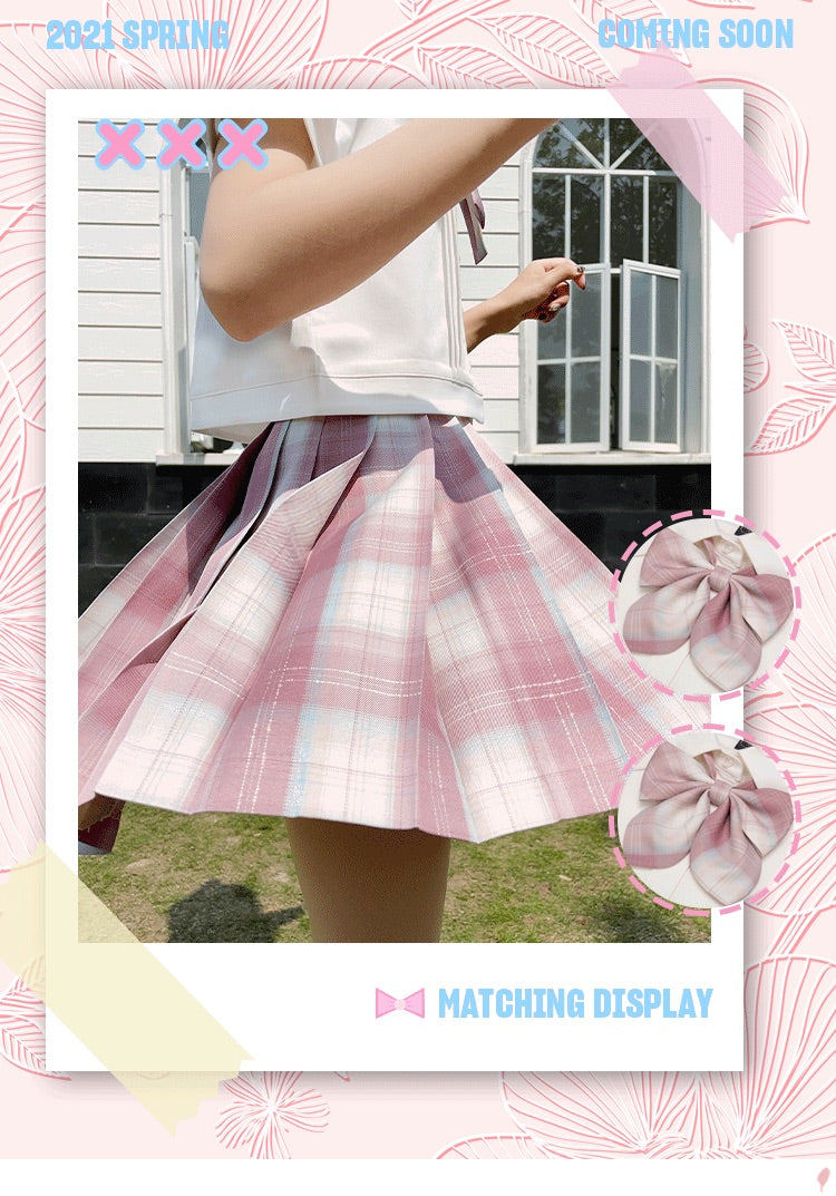 Pre-order day of sakura plaid skirt first round reservation May