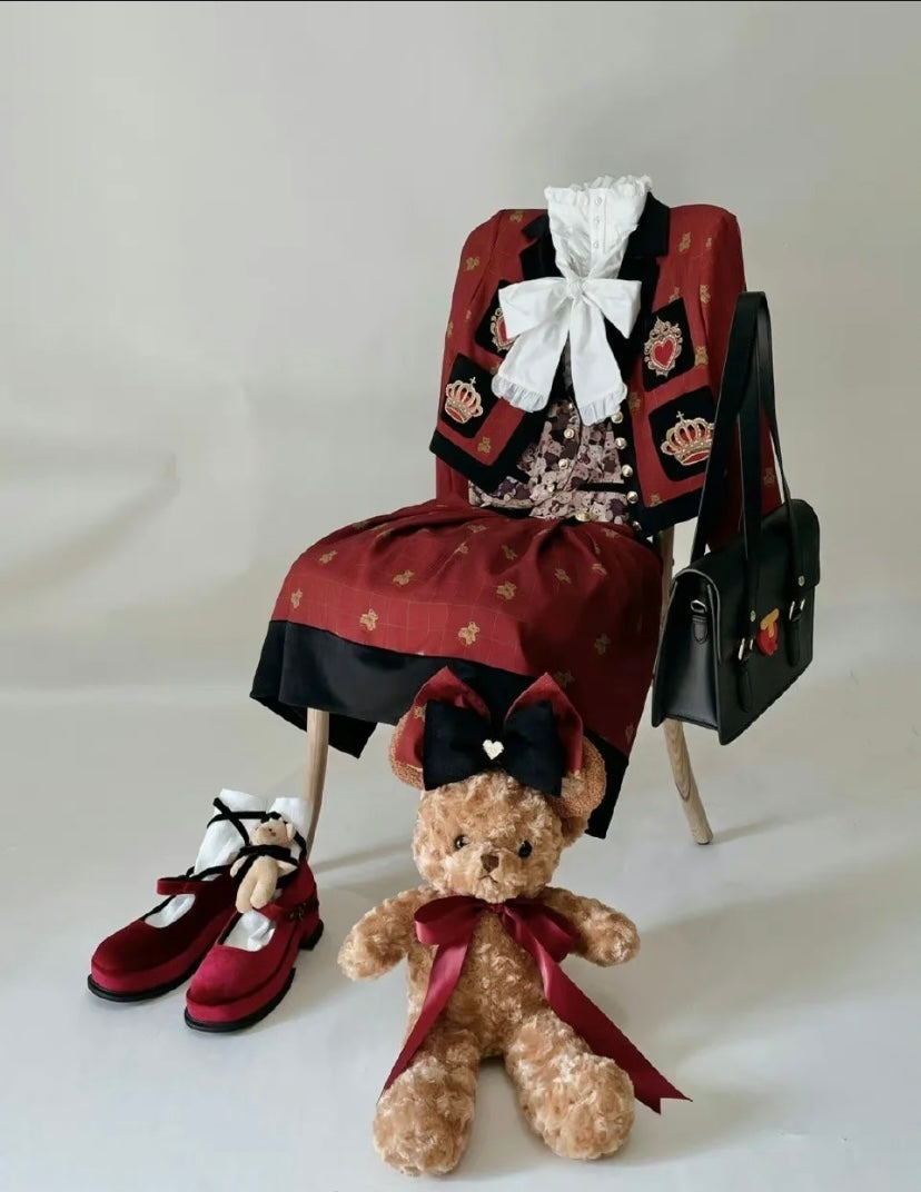 Premium Lolita collection - Teddy Family Embroidery SK dress / jacket / Vest