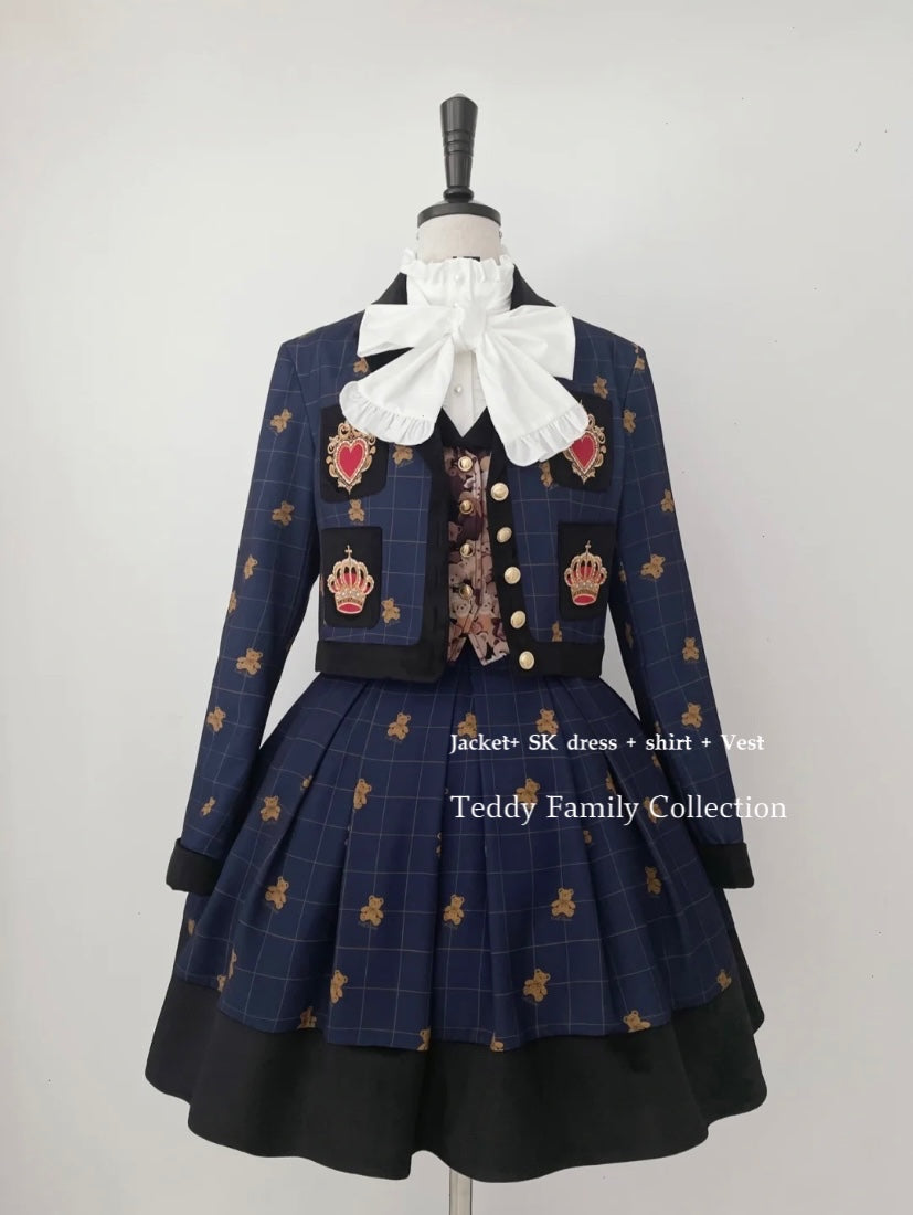 Premium Lolita collection - Teddy Family Embroidery SK dress / jacket / Vest