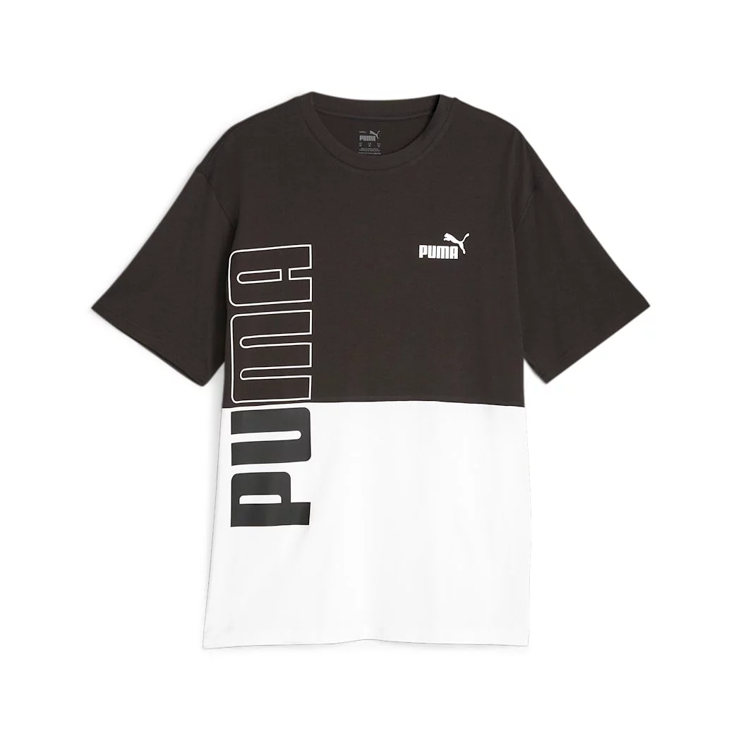 PUMA MEN'S POWER BLACK/WHITE TEE