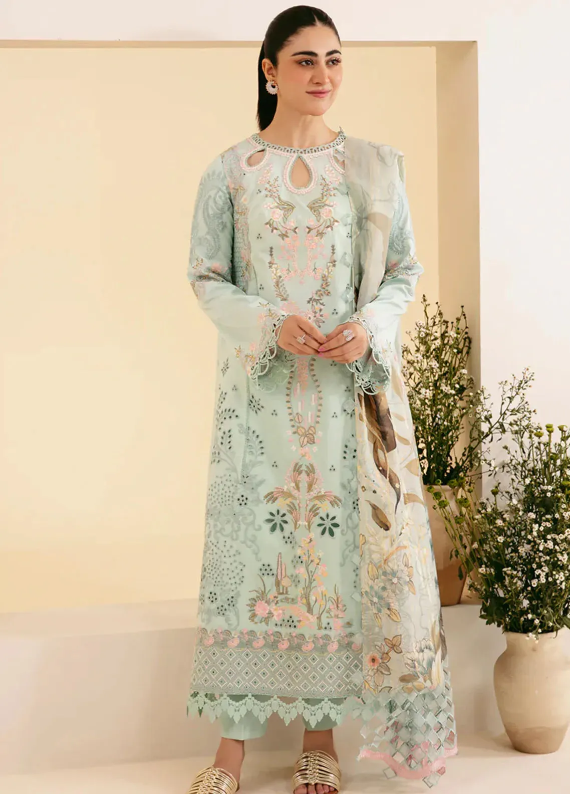 Qlinekari By Qalamkar Embroidered Lawn 3 Piece Unstitched Suit QLM24QK SQ-06 AFROZEH