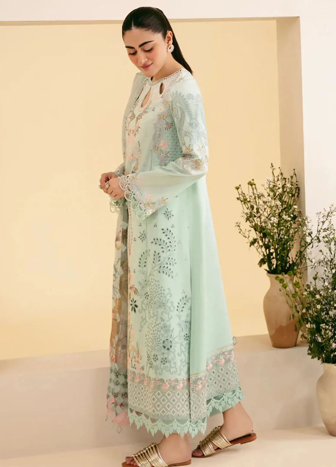 Qlinekari By Qalamkar Embroidered Lawn 3 Piece Unstitched Suit QLM24QK SQ-06 AFROZEH