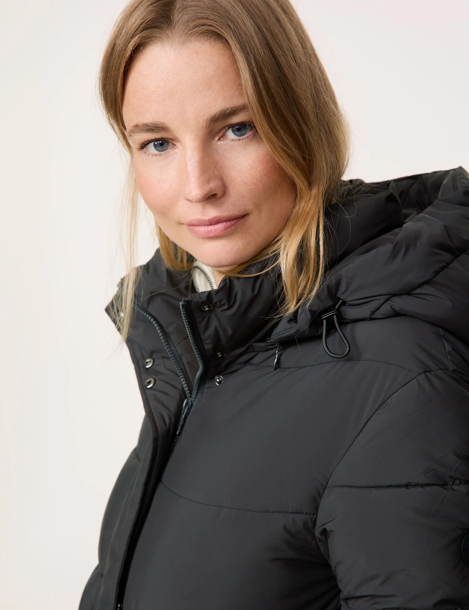 Quilted coat with side zips