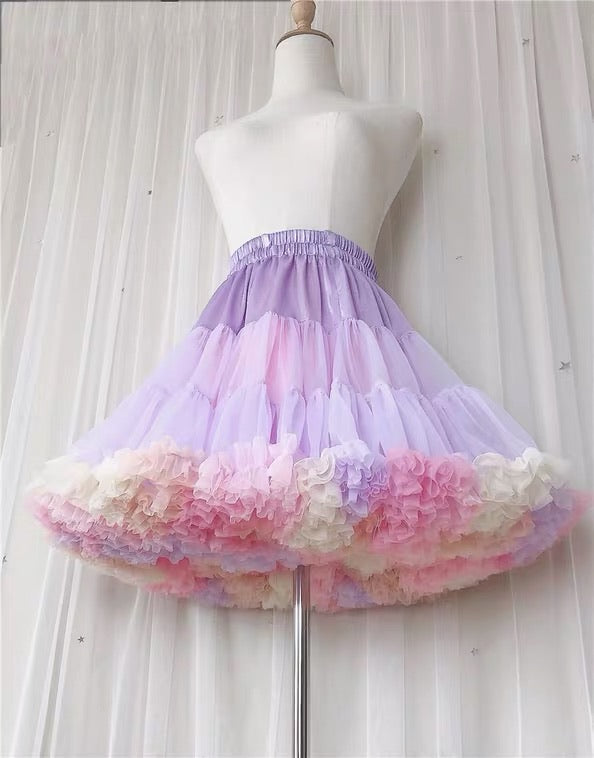 rainbow colour bustle / underskirt /hoop skirt for Lolita dress Lolita model Anran recommend style