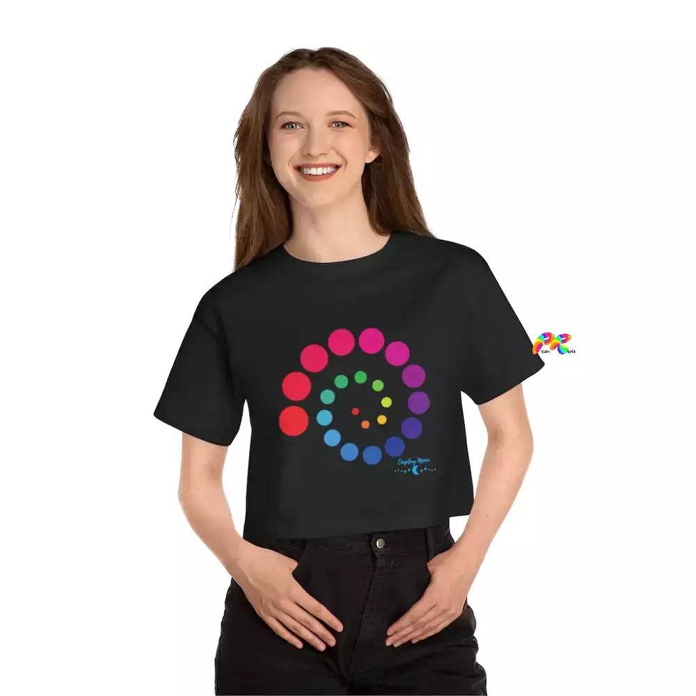 Rainbow Spin Champion Women's Cropped T-Shirt