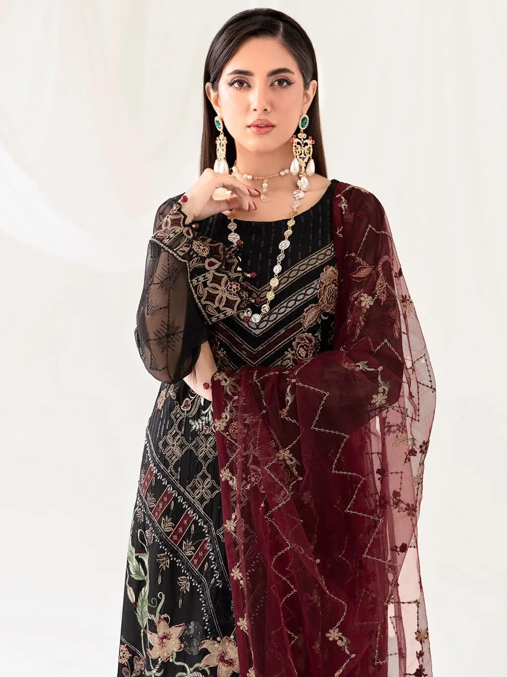 Ramsha Rangoon Vol-10 Luxury Chiffon Unstitched 3Pc Suit D-1008