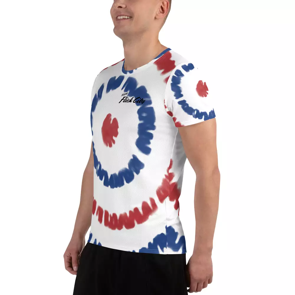 Red, White and Blue Tye Dye Men's Performance Shirt