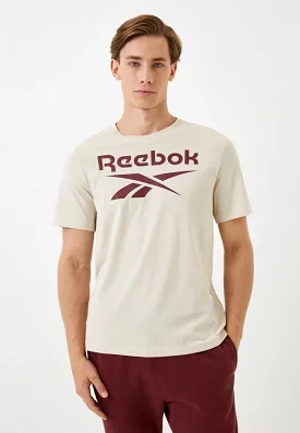 REEBOK MEN'S IDENTITY BIG STACKED LOGO SAND TEE