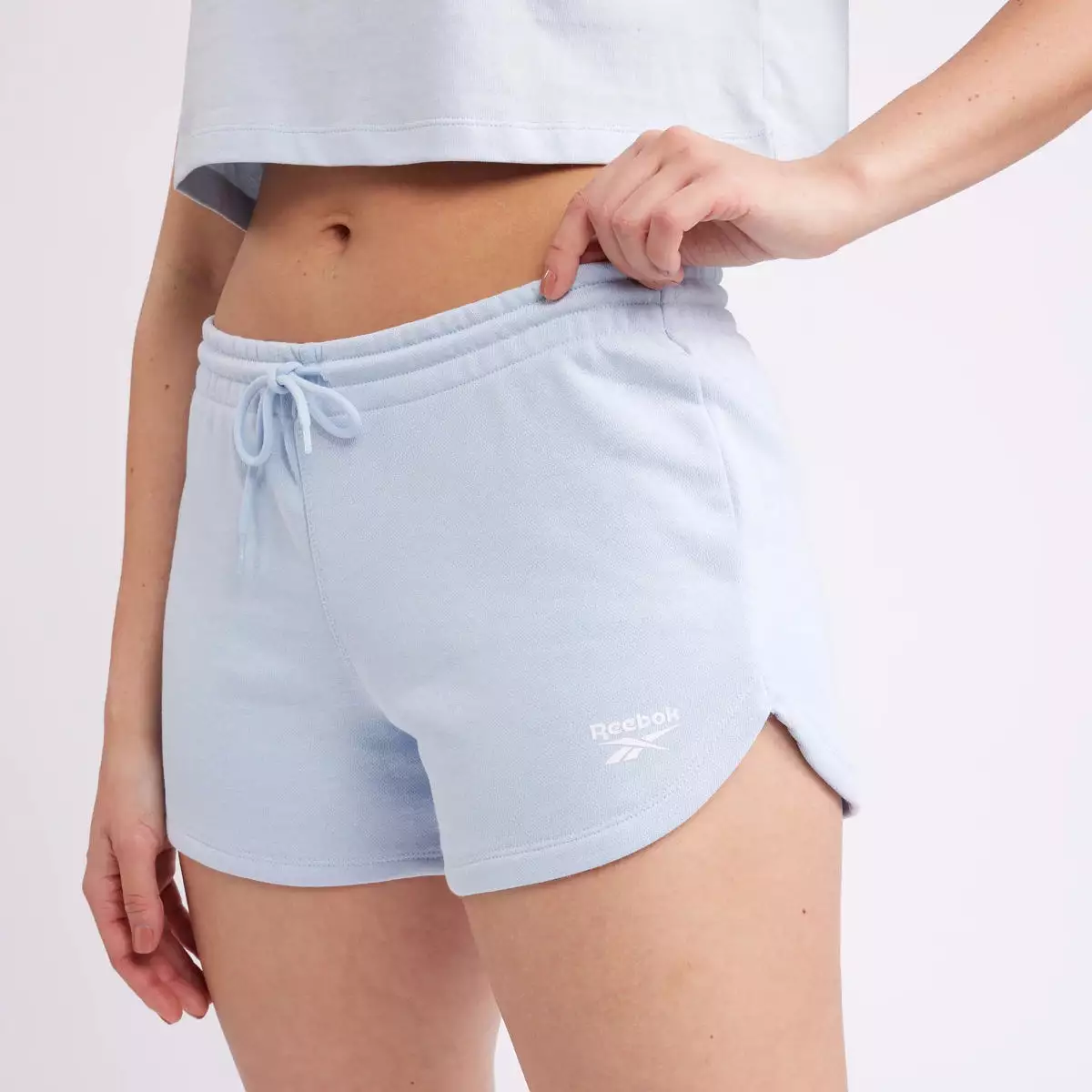 REEBOK WOMEN'S IDENTITY FRENCH TERRY BLUE SHORTS