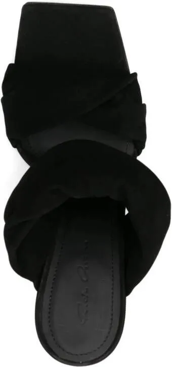 Rick Owens Cantilever 8 110mm twisted suede mules Black