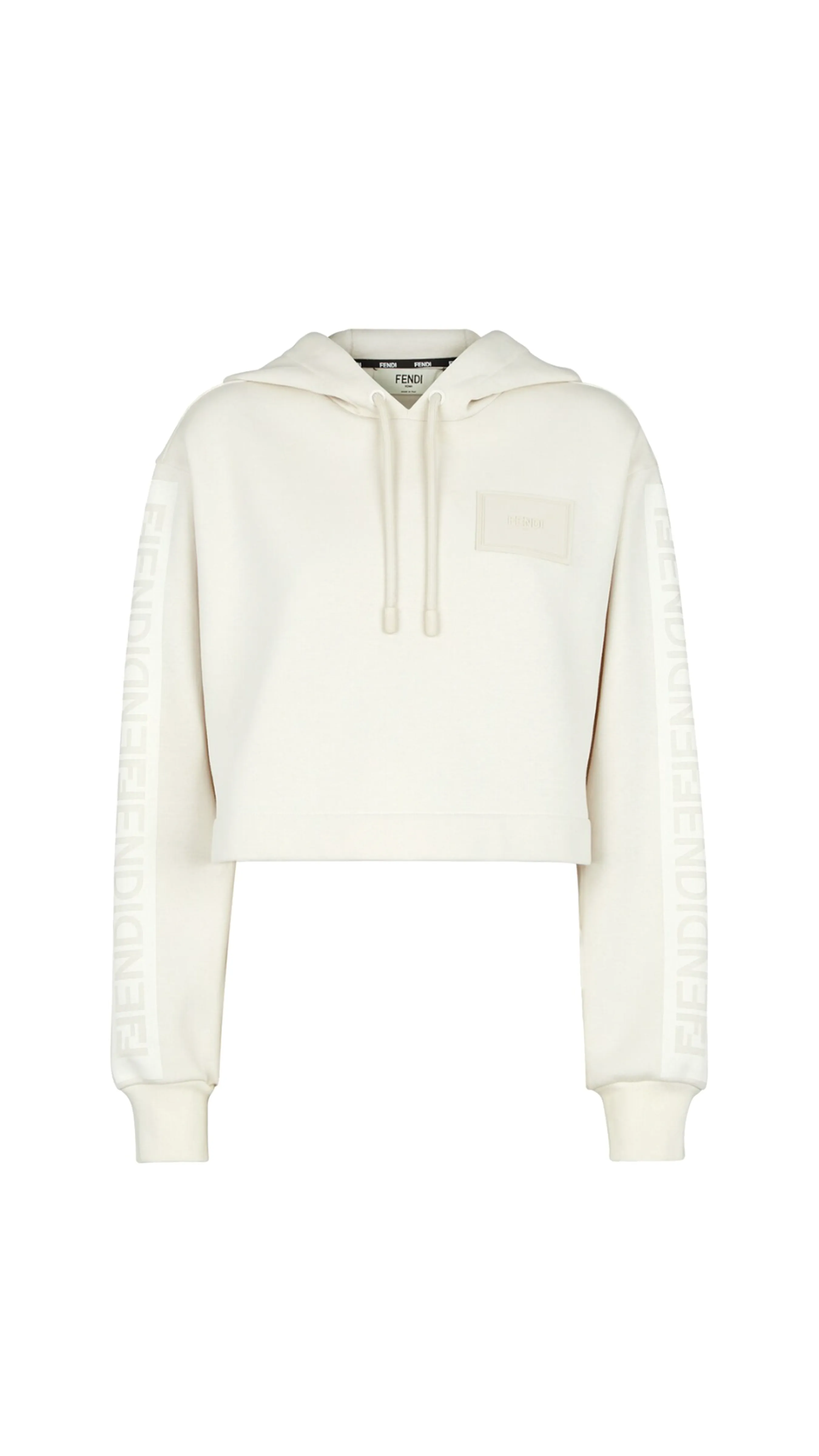 Rubber Tag Cotton Sweatshirt - White