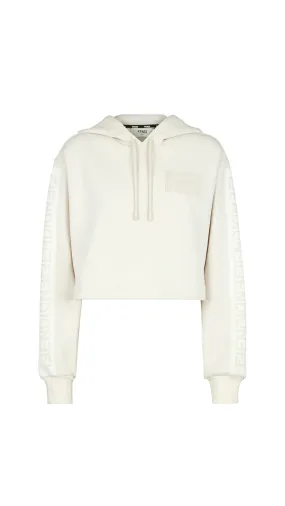 Rubber Tag Cotton Sweatshirt - White