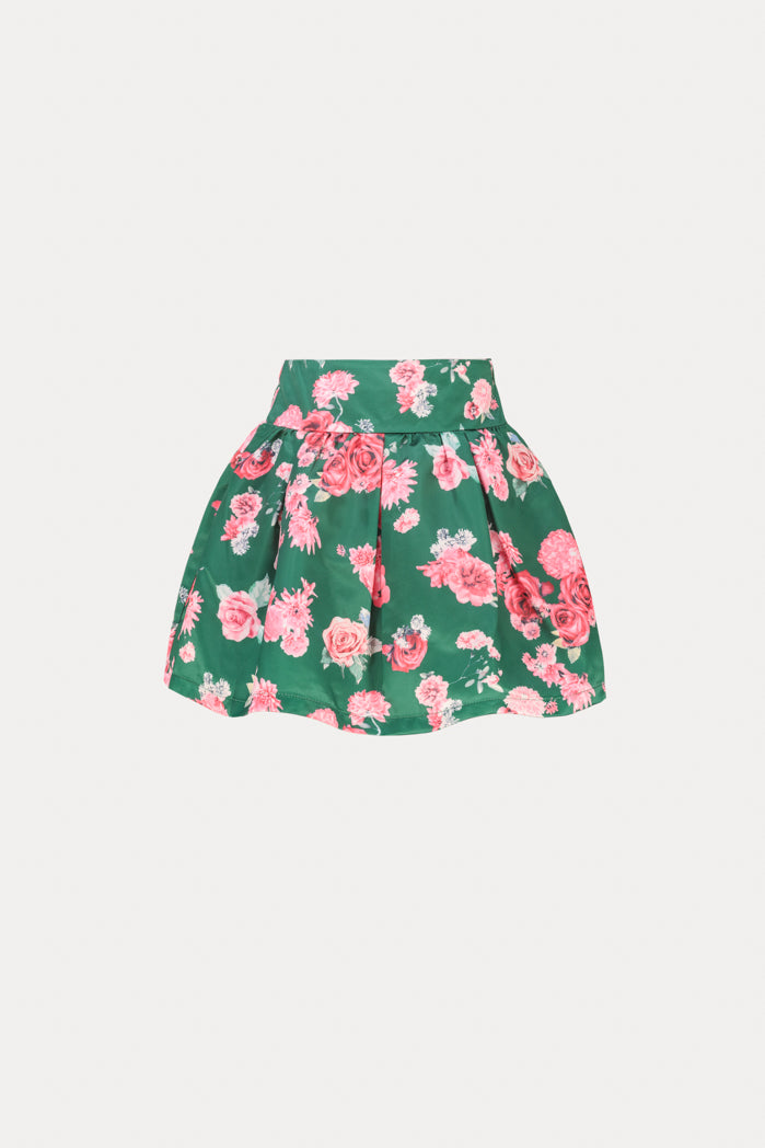 Ruffle Blouse And Floral Skirt Set