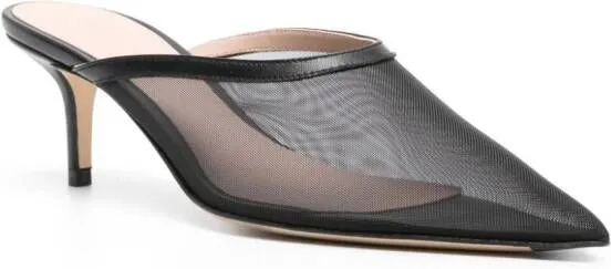 Scarosso Laura 60mm mesh mules Black