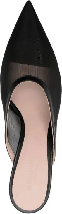 Scarosso Laura 60mm mesh mules Black