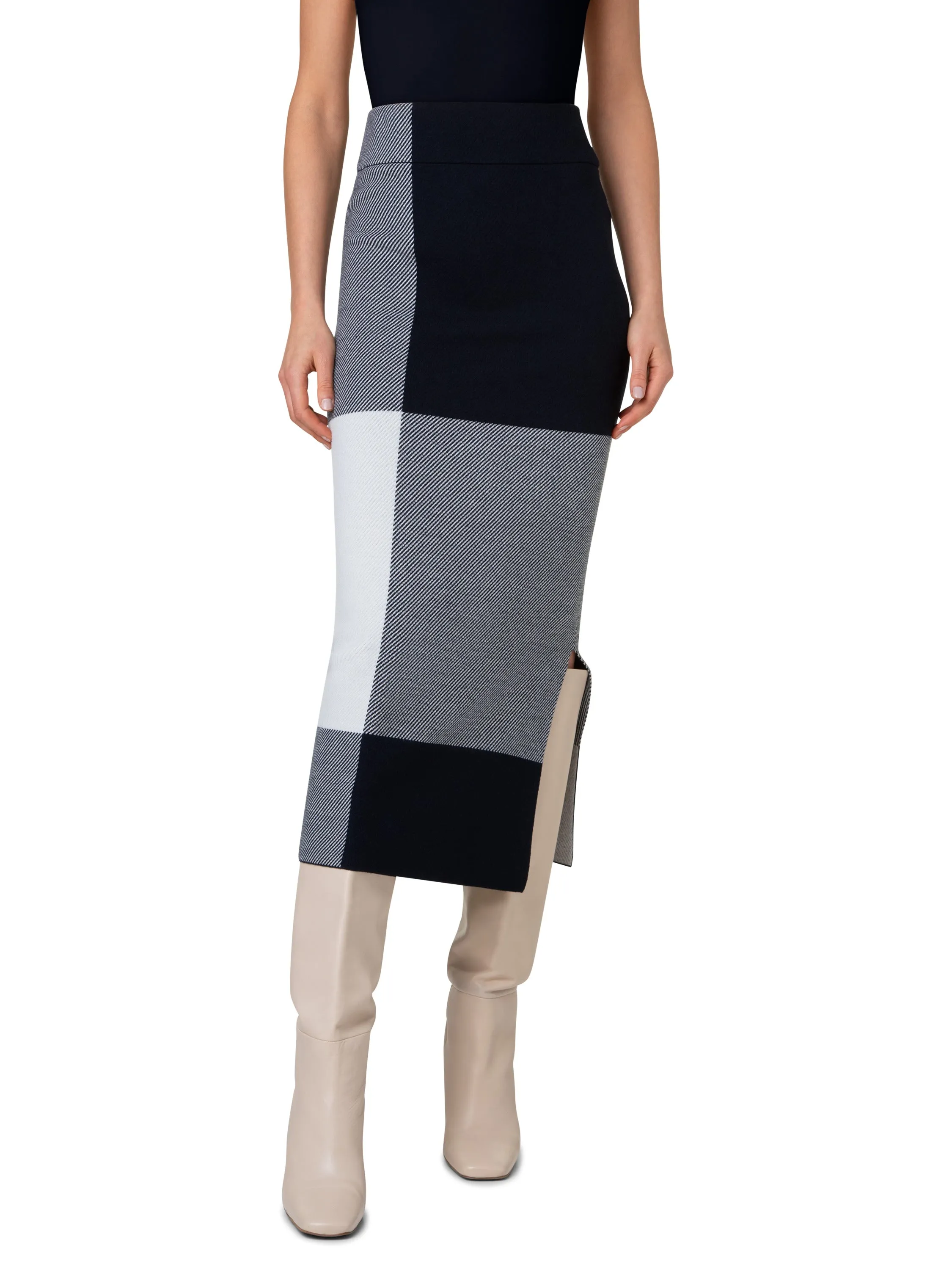 Skirt Suit - Navy/Off-White