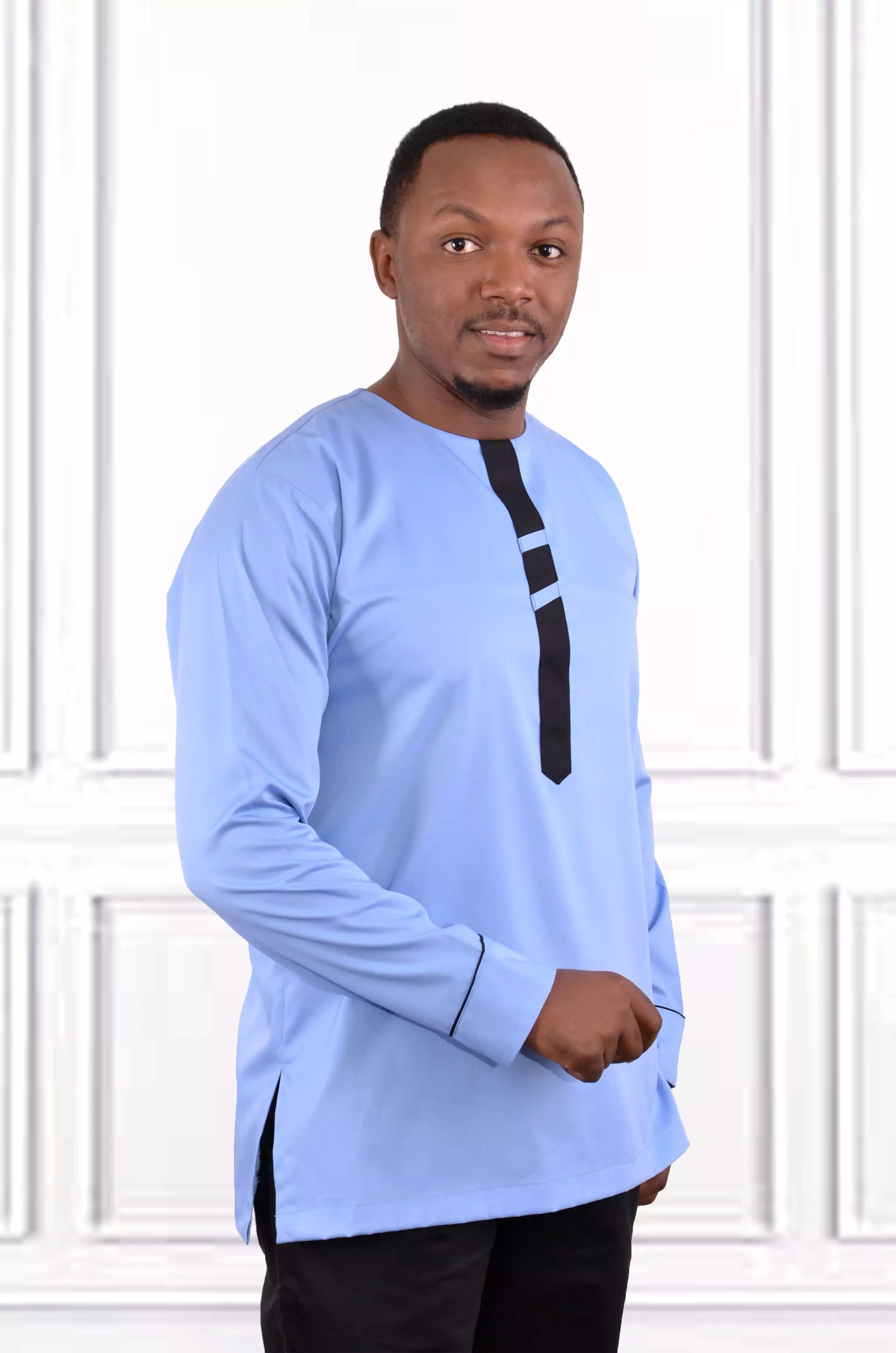 Sky Blue ankara shirt