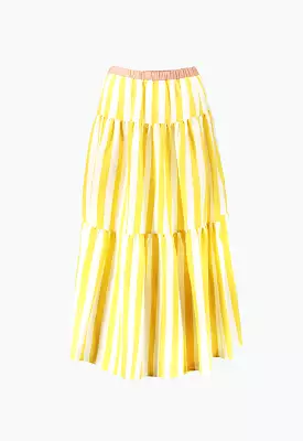 Striped Tiered Skirt