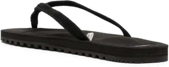 Suicoke Tono-4 leather flip flops Black