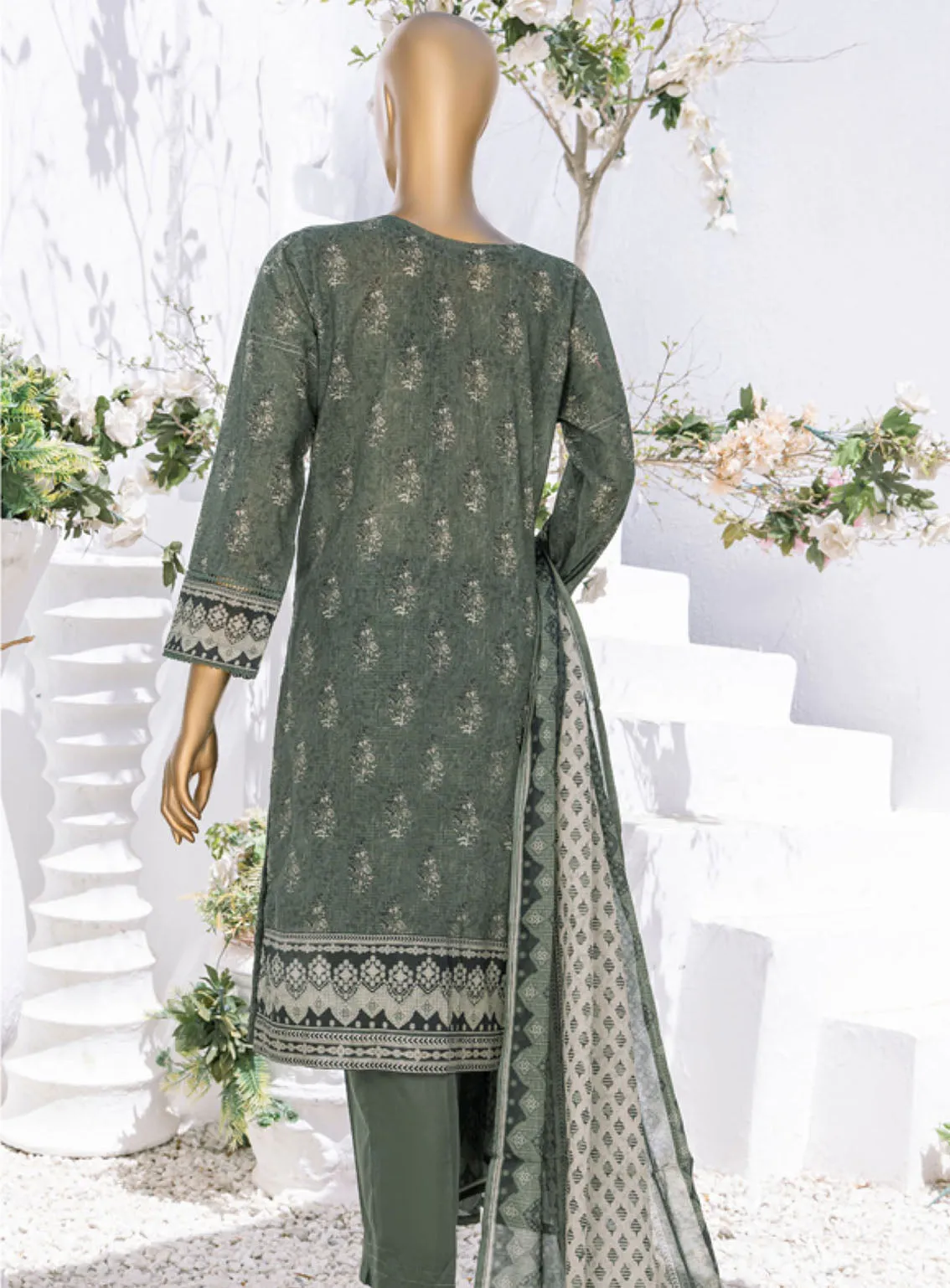 Summer Bloom By HZ Textile Digital Printed Lawn 3 Piece Stitched Suit - HZ24SB PNL-406