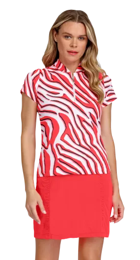 Tail Activewear Rosalia Short Sleeved Shirt- Zebra Frill