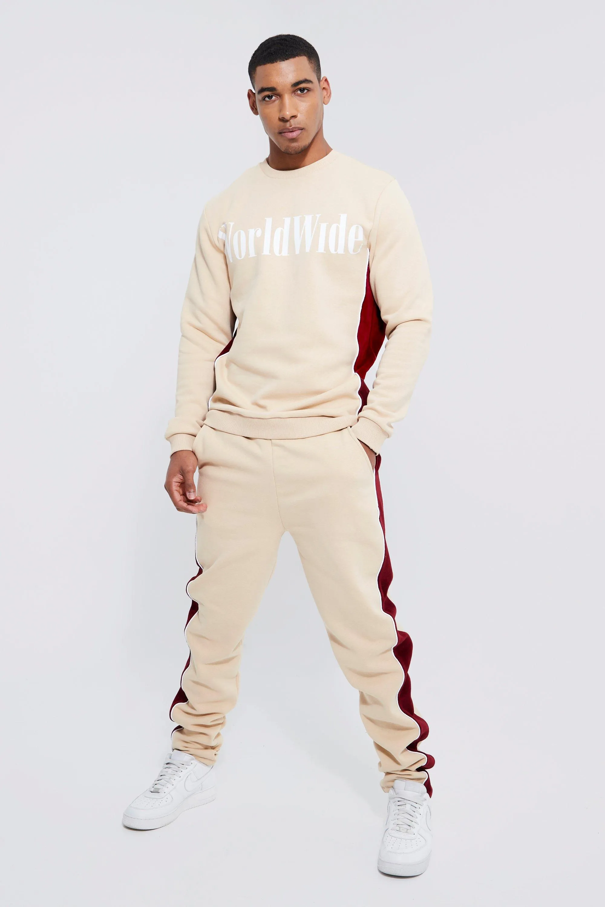 Tall Sweater Tracksuit With Velour Panel