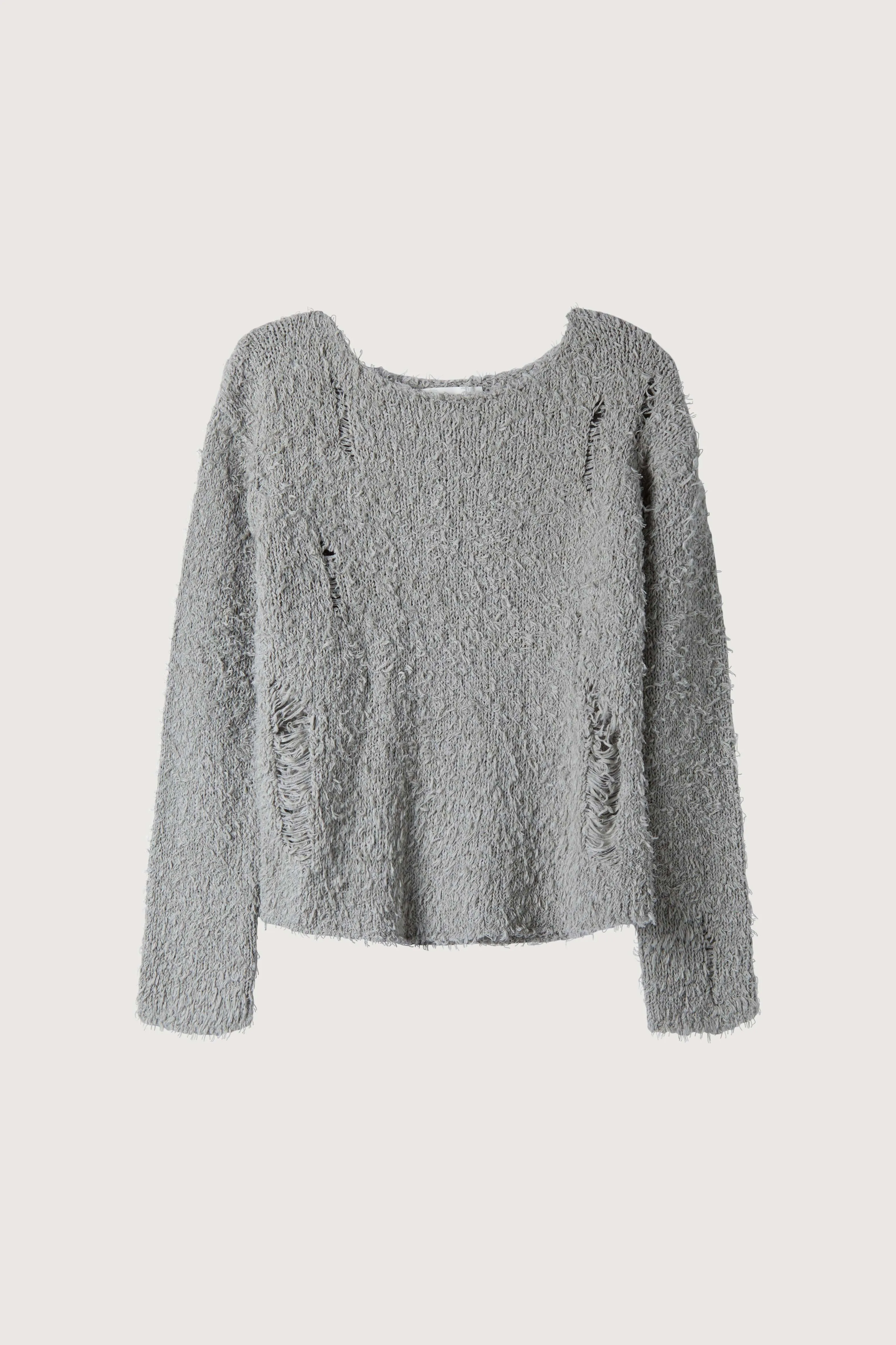 TEXTURED DISTRESSED SWEATER