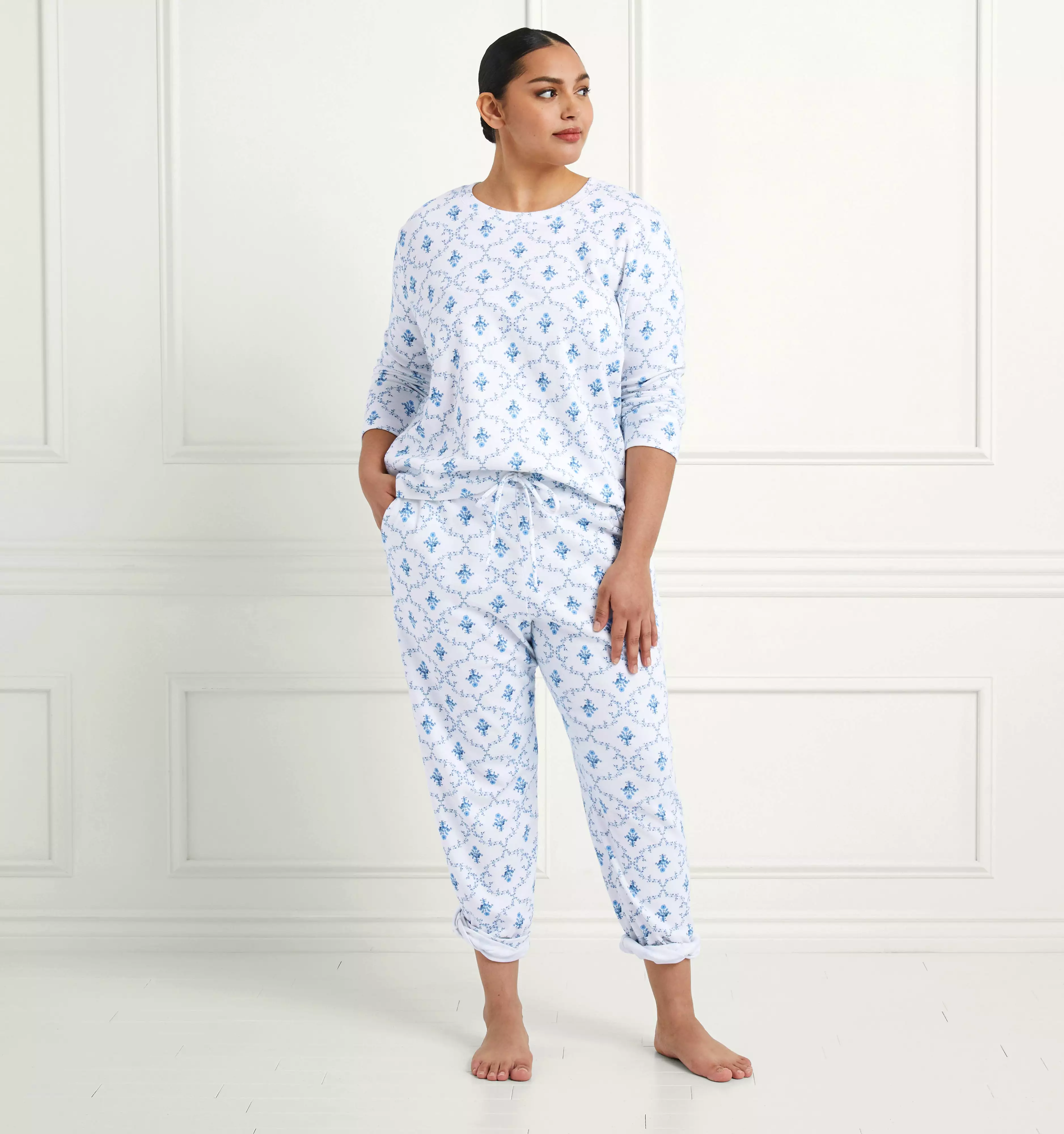 The Harry Sleep Pants - Blue Trellis