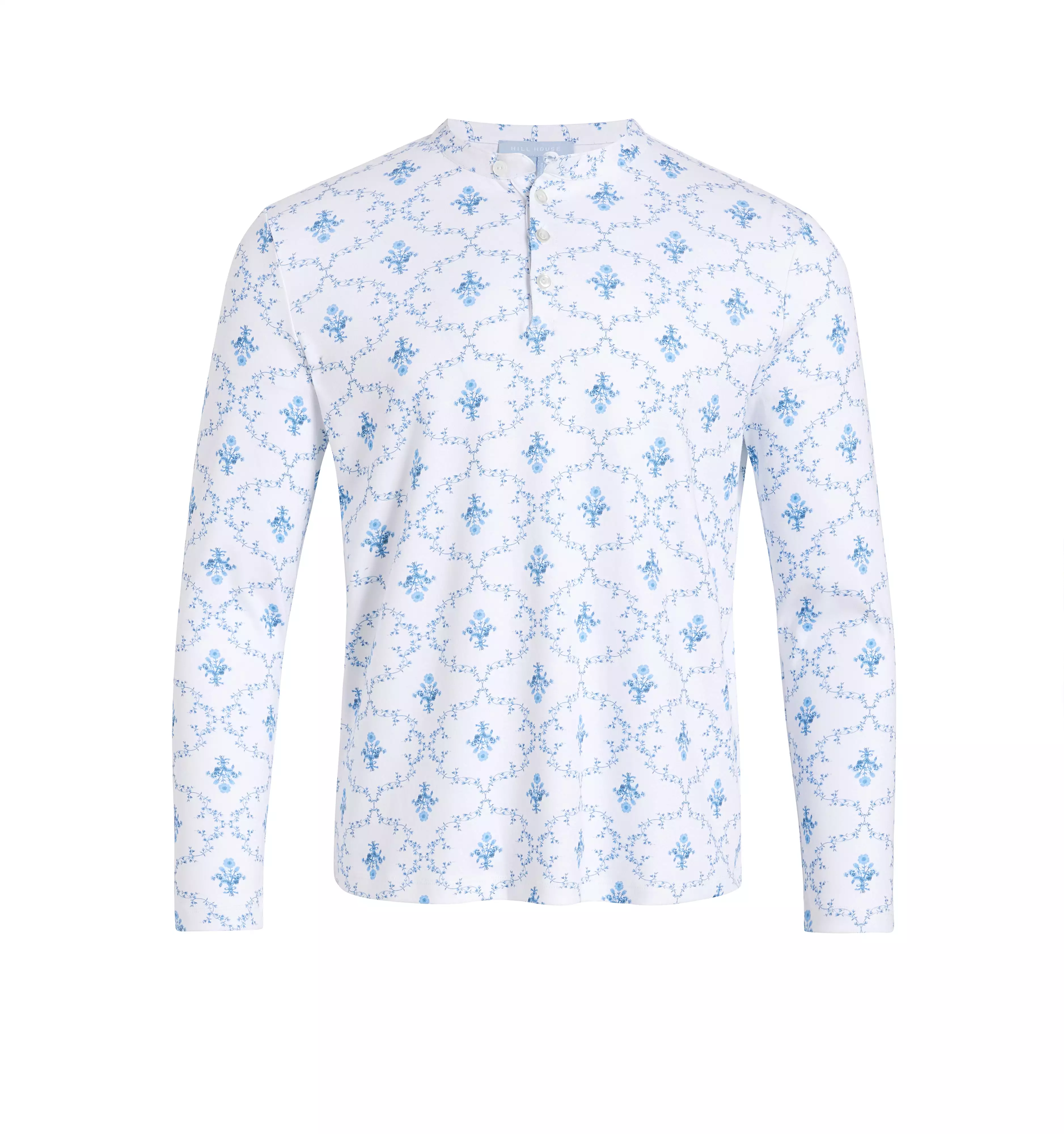 The Harry Sleep Top - Blue Trellis