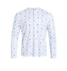 The Harry Sleep Top - Blue Trellis