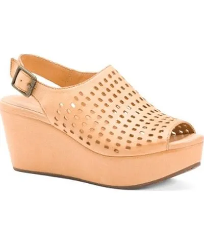 Tj Maxx Leather Wally Peep Toe Wedges For Women